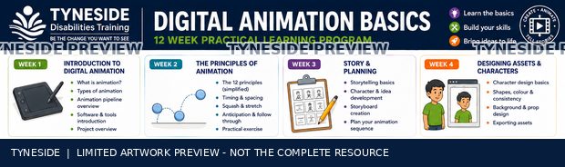 Watermarked excerpt of Tyneside Digital Animation Basics artwork